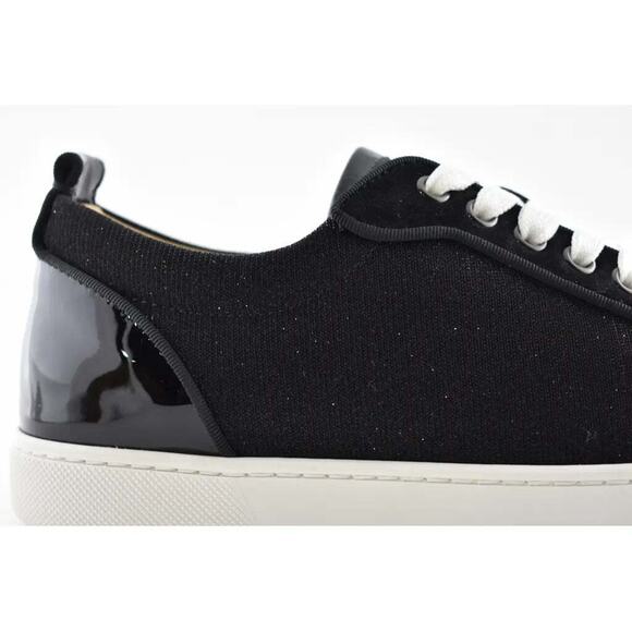 Christian Louboutin Louis Junior P Strass Donna Flat Black Low Top Sneaker 37 - Picture 2 of 12